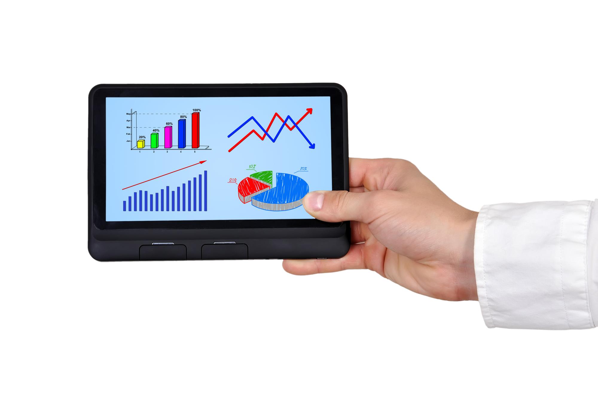 Grafik Haushaltsplan auf Tablet